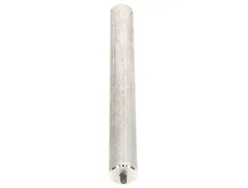 Langer, zylindrischer Metallkörper in silberner Farbe, vermutlich aus Aluminium, mit einem Innengewinde an einem Ende, hergestellt von Bosch.